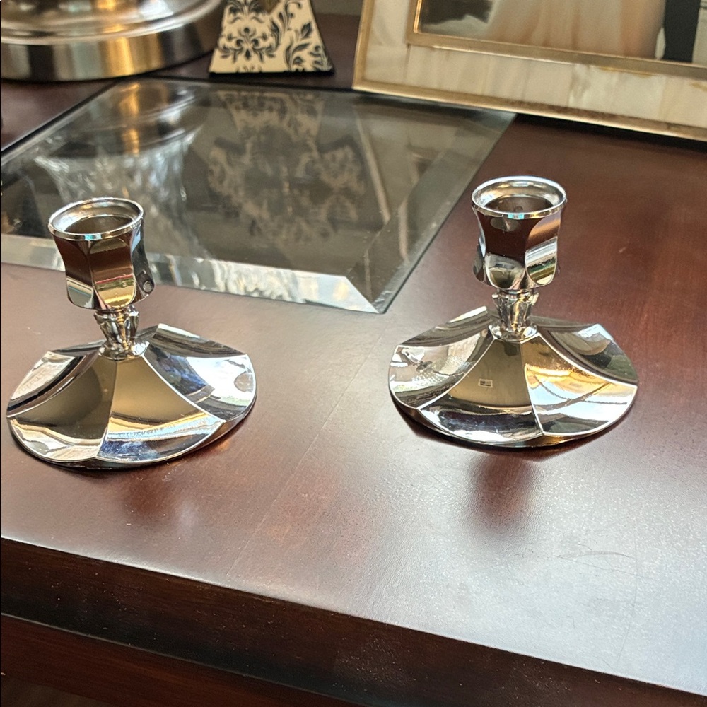 EUC! MCM- Vintage 70’s Silver Candle Holders